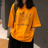 Zingj T-Shirt Female Loose Korean Version Joker Student College Style Top Fashion Bestie Wear 2024 Summer New