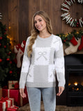 And Winter New Christmas Sweater Women's Loose Knitted Jersey Square Bow Bump Color