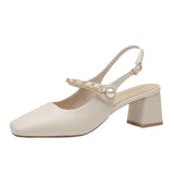 Sandals Women's Summer 2025 New Coarse Heel Dress Fairy Wind Gentle Mary Jane High Heel Single Shoes Bridesmaid