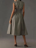 Women's Dress French Dress Retro Sleeveless Leather Zipper Dress Waist Girl