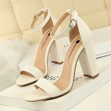 Sexy High Heels New Women Pumps Comfort Women Shoes Block Heels Ladies Shoes Buckle Women Heels Female Shoes Women