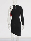 Fashion Design Dress Women 2025 Spring New Three-Dimensional Flowers Splicing High Sense Asymmetry Short Dress
