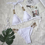 Zingj Hot-Selling New Crystal Diamond Chain Swimsuit Split Swimsuit Sexy