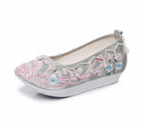 Zingj Shoes, Hanfu Shoes Single Shoes / Cotton Shoes Ancient Costume Ming Embroidered Cloth Shoes Warped Head