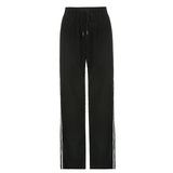 Zingj New Autumn 2023 Elastic Waist Tie Base Simple Straight Leg