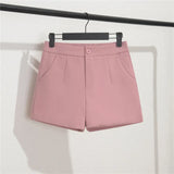 Zingj Photo Suit Shorts Female 2024 Summer New High Waist Loose Blue Five Split Pants Straight Tube Hong Kong Flavor Casual