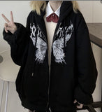 New Hoodie Jersey Women Loose Street Sports Zipper Open Shirt Y2k Coat