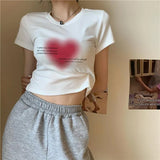 New Ins Summer Women's Sexy Print English Short T-Shirt