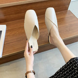 Wear Ladies Slippers Baotou Summer Half Slippers Flat-Soled Muller Shoes Fashion Beach Women Cold