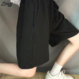 Women Knee-length Summer Loose BF Streetwear Harajuku Wide-leg Couples Students Unisex Fashion All-match Ulzzang Chic