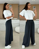 Summer Leisure Wide Legs Burst Loose Casual Fashion Trousers