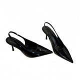 High-Heeled Shoes Sandals Women 2025 Spring And Summer New Temperament Fine Tip With Skirt Black Single
