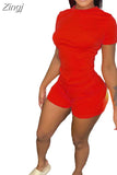 Summer Solid 2 Pieces Shorts Sets Women Short Sleeve O Neck Top Shirt and Mini Shorts Casual Matching Sets