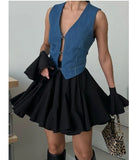 Women's Clothing INS Burst High-Waisted Ponpony Ponhos Side Half-Body Skirt Thin Cash Waist