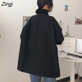Women Turtleneck Solid Harajuku Streetwear Casual Pullovers Simple Stylish BF Long Sleeve Autumn Clothes Basic