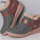 Shoe Woman Boot 2023 Winter Wedge-heeled Platform Ankle Boots Fashion Rivet Rhinoceros-velvet Thermal