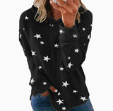Zingj And Winter New Hoodie Women's Star Print Top Loose Large Size Hoodie Woman-Outfit