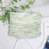 Cool Hottie Ultra-Short Umbilical Wrap Chest Sleeveless Coat Yarn Folding Tie Dye Chest Tight Waistcoat