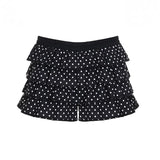 Girl Wind Reduction Wave Point Print Low-Waist Cake Short Skirt Babes Simple Body Dress