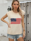 New Hot Independent Yen Collar Flag Top Solid Color Knit Shirt Short-Sleeved Sweater