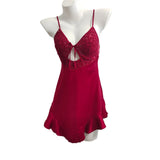 Pajamas Female Summer Lace Breast Pad Sling Ajaskirt Pajamas Set Bride Red Ice Silk