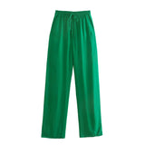 New Pocket Pendent Loose Shirt Elastic Waist Pant