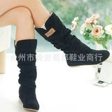 Hot Size 42 Yards 43 Yards Flat Bottom Boots Women's Autumn And Winter New Lace Lace Women Boots