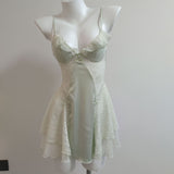 New French Romantic Smooth And Tective With Chest Mat Yarn Sexy Back-To-Back Pyjamas High-Sensing Pure Wind