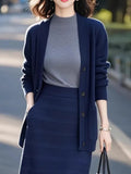 Blue Sweater Knitted Cardigan Spring Women 2025 New Korean Soft Languid Languid Wind Unique Super-Good-Looking