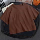 Zingj Women's Summer Solid Color Multi-Color Short Fashion T-Shirt Acceptable With A