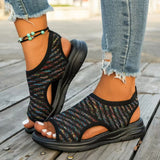 Summer New Large-Size Fashion Thick-Bottomed Flying Weaving Outside Wearing Fish-Mouthed