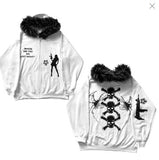 Zipper Hoodie Men's Skull Print Spring And Autumn Plush Hat Design Zipper Open Shirt Coat