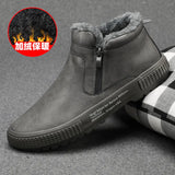 New Winter Leather Shoes Plus Velvet Cotton Shoes Men's Shoes One Foot Lazy Shoes Warm Comfortable Casual Shoes