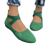 Summer New Shallow Mouth Tight Strap Round Head Women's Shoes Flat Floor Dance Mother Single Shoe