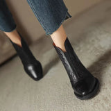 Version Of Coarse And 2025 New Square Head V-Heading Thin Fashion Shoes Women After Zipper High Heel Zipper Autumn Winter