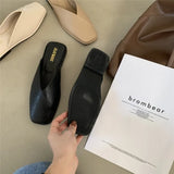 Wear Ladies Slippers Baotou Summer Half Slippers Flat-Soled Muller Shoes Fashion Beach Women Cold
