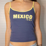 Aesthetic Retro T-Shirt Small Vest Letter-Print Pattern Girl Body Short Sleeve