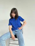 Cotton Collar Solid Color T-Shirt Girl 2025 Spring And Summer New Hot Cotton Short-Sleeved