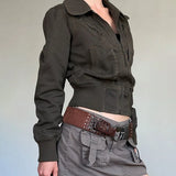 Vintage Zippered Jacket Women's Autumn 2025 Leisure New Workwear