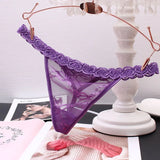 Trousers Female Lace Sexy Transparent Scarless Temptation Solid Color Trousers Hot Mesh Low-Waisted