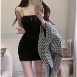 Summer New Women's Elastic Body Tightness Flat Sling Dress Women Low-Chests Hot Girl Ass