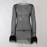 Zingj Hair Fine Flash Mesh Gauze Dress New Perspective Fashion Trend Sexy Women's