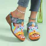 Summer New Large-Size Lady Slope And National Wind Sandals Light And Comfortable Women's Cool