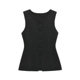 And Winter New Soft Buckle Vest Top