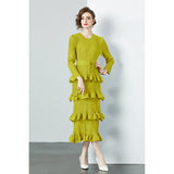 Folded Dress Woman 2025 New Design Feel Fat Mm Fashion Temperament Reduction Cake
