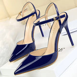 Shoes Fashion Sandals Women 2022 Patent Leather High Heels Women Sandals Summer Heeled Sandals Pointed Toe Women