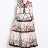 Style Elegant Floral High-Sense Dress With Bow Bow To Clear Thin Lace Lace Knee