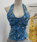 On-Tlap Sling Sling Sleeve Sleeveless Coat With Chest Pad Crumb Lace Hanging Back Sleeveless Top