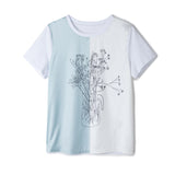 Fashion Women Shirt Silk Blouses for Woman Short Sleeve Shirts Tops Woman White Print Pullover Summer OL Blouse Tops