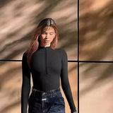 Long-Sleeved Joint Sexy Rib-Link Long-Sleeved